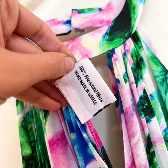 SEA Through Tie Dye Lightweight Belted Halter Beach Cover Up Maxi Dress OS - Picture 8 of 9